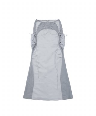 오호스(OJOS) Pocket Bag Long Skirt / Grey