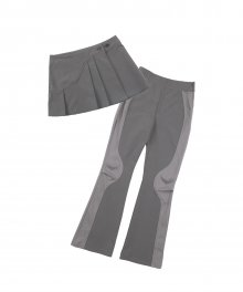 2-way Pleats Skirt Pants / Grey