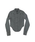 오호스(OJOS) Chest Hole Nylon Shirt / Grey