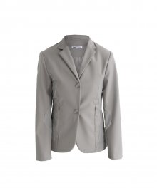 Parted Zipper Single Jacket / Grey