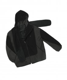 Muffler Fleece Zip-Up Jacket / Black