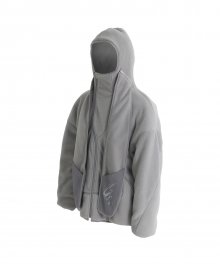 Muffler Fleece Zip Up Jacket / Grey