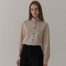 Tencel button collar blouse