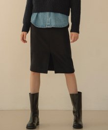 SIST9014 wool midi skirt_Navy