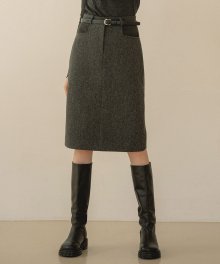 SIST9015 wool twill skirt_charcoal