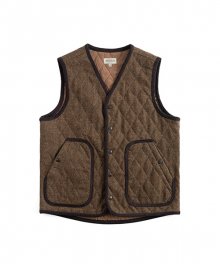 VN QUILTED WOOL VEST (olive)