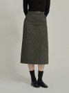 H line wool skirt - Black