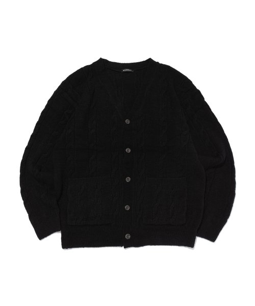 Свободный кардиган косами (Black)
