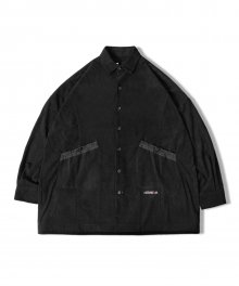 [AG X AJO] Oversized Corduroy Mixed Shirt Jacket [BLACK]