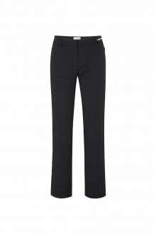 PADDED SLIM SEMI BOOTCUT PANTS_Black