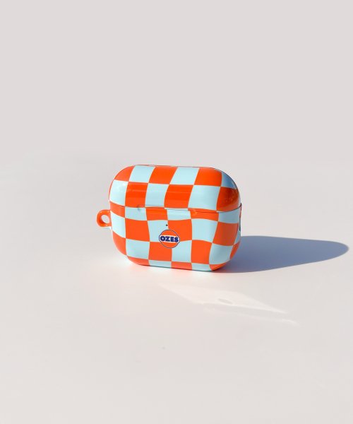 [AirPods] 108 CHECKER BOARD_blue orange_ozes(glossy-hard)