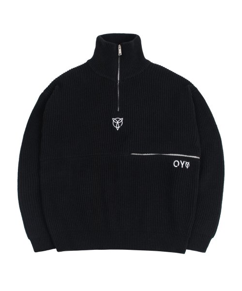 オーワイ(OY) SIDE ZIPPER POLA LOGO KNIT-BLACK – UNDERSTUDY CLUB