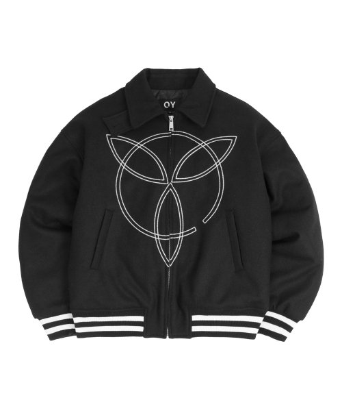 MUSINSA | OY Symbol Logo Wool Jacket - Black