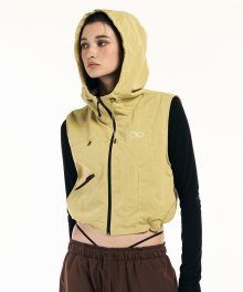 Utility stitch hood Vest [Olive] (Fleece안감)