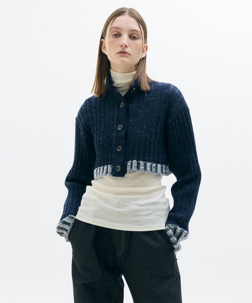 LX TURTLENECK BOLERO CARDIGAN(NAVY)