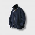 Oblique Toggle Wool Coat - Navy