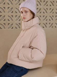 Duck Down Short Padding Jumper  Latte