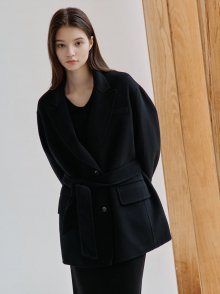 Tailored Handmade Half Coat  Black