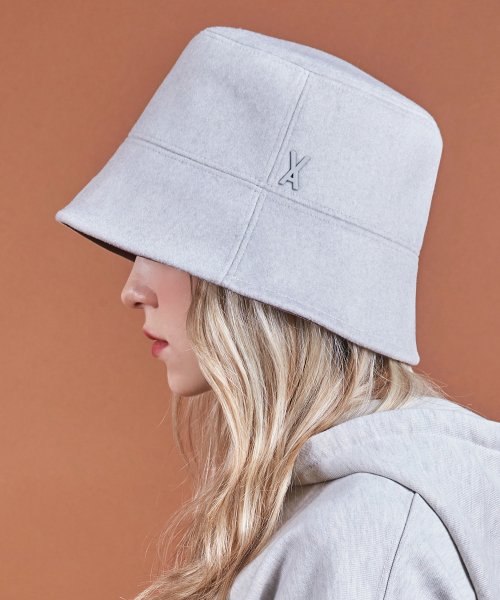 MUSINSA | VARZAR Stud Drop Overfit Wool Bucket Hat Sand