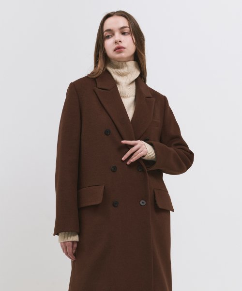 Chocolate cheap wool coat