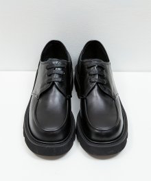 BLACK leather piping detail derby shoes(RH201)