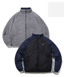 QUILTED BOA REVERSIBLE TRACK JACKET GRAY / NAVY
