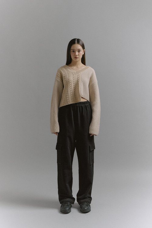 Асимметричный кабельный трикотаж [Cream]