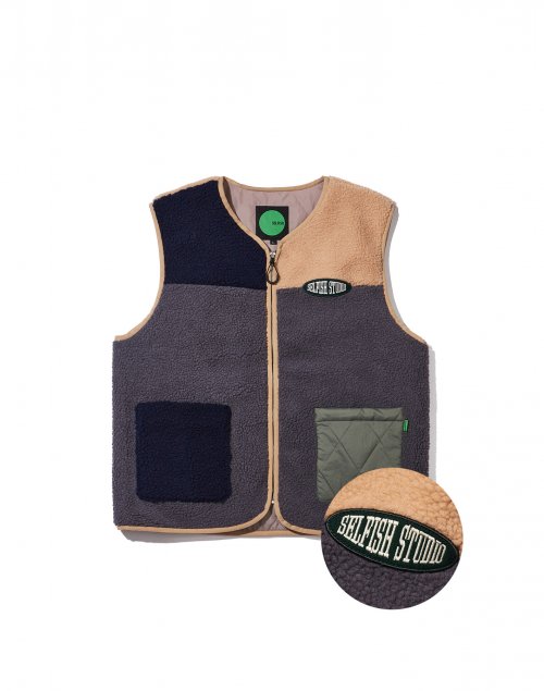 Флисовый жилет колор-блок (GRAY) (S233VT01)