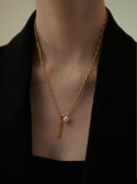 멕코이(MCCOII) pearl-bar long necklace