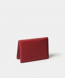 Leather namecard wallet_ Dark red