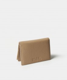 Leather namecard wallet_ Dark beige