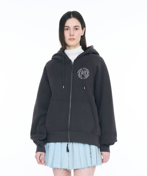 MUSINSA | PARTIMENTO WOMEN Classic Circle Logo Oversized Zip-Up