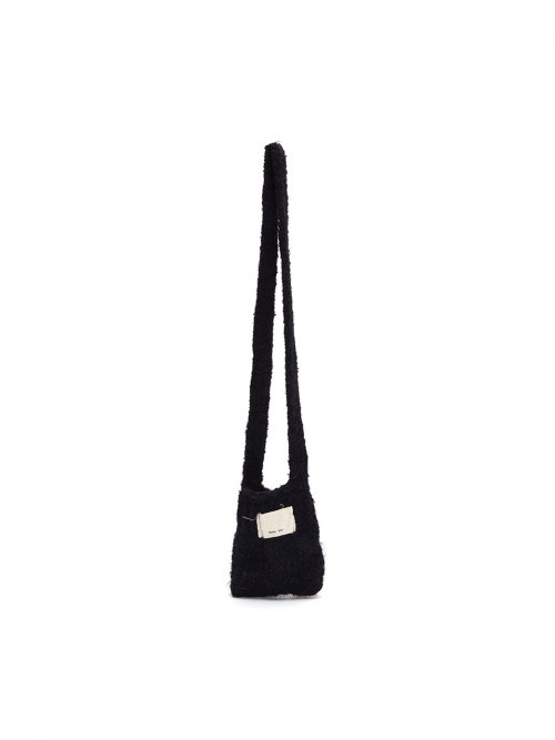 MUSINSA | MATIN KIM COZY KNIT MINI CROSS BAG IN BLACK