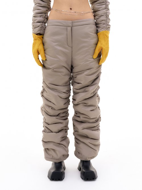パンツ iunleash SHIRRING NYLON PANTS beige iunleash SHIRRING NYLON PANTS beige