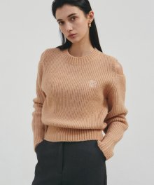 NICOLE RIBBED SHOULDER CUT OUT SWEATER_BUTTER BROWN