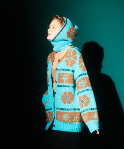 блеск цветок кардиган (light blue)