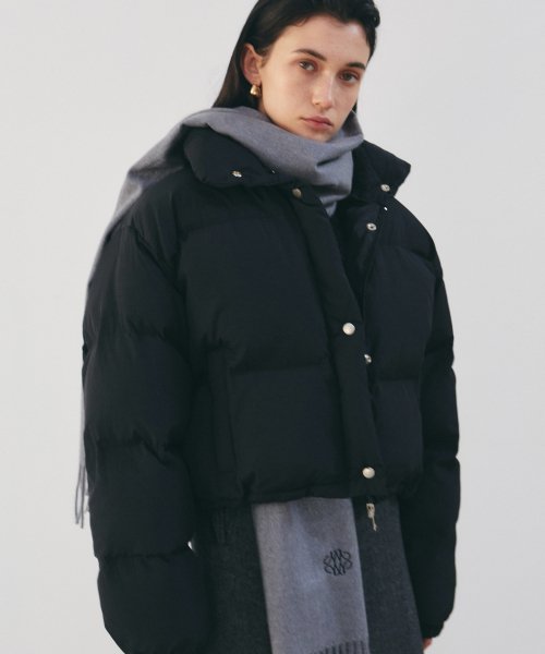 MUSINSA NICK&NICOLE HIGHNECK SHORT Puffer Jacket_BLACK