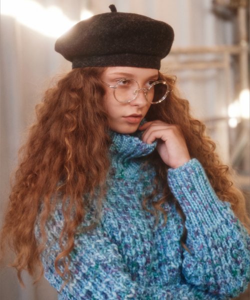 премиум Yarn конфета водолазка (L/Blue)