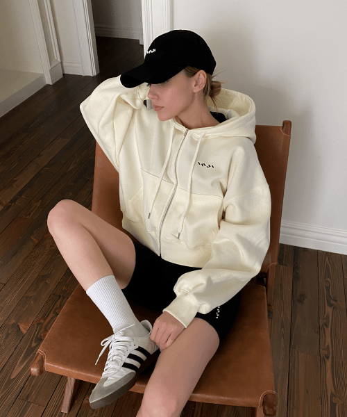 Худи на молнии Active Crop Buttercream