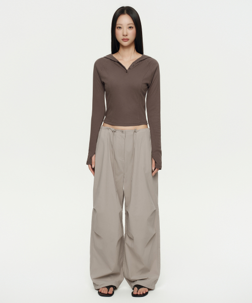 Women's Parachute Pants [Light Beige]