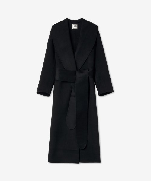 Black store belted coat