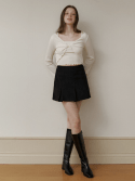 카인더베이비(KINDABABY) basic black semi pleats skirt