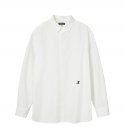 에디블렛(EDIBLET) 미니 에디 로고자수 셔츠 RELAXED FIT -WHITE-