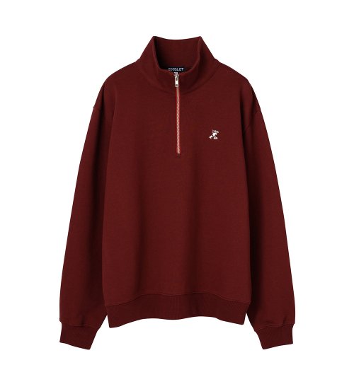 Свитшот на молнии Mini Eddie с вышивкой - BURGUNDY-