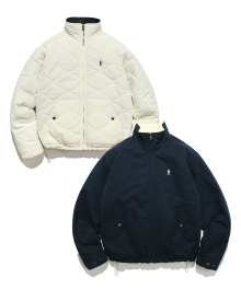 REVERSIBLE QUILTING FIELD JACKET IVORY / NAVY