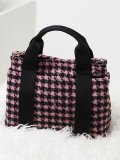Stacey Daytrip Houndstooth Tote S Pink