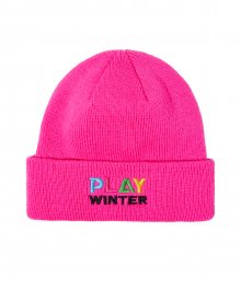 PLAY WINTER KNIT BEANIE NEON PINK
