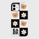 어프어프(EARPEARP) [아이폰 15 추가]CHECKER BOARD FLOWER MERRY-BLACK(하드)
