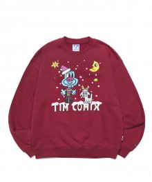 TIM DADITO WITH A SNOW CREWNECK RED