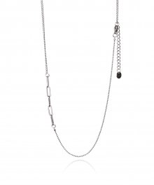 BA052 [Surgical steel] Unbalance chain necklace